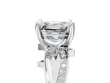 White gold Asscher Solitaire Twist Band with Pavé Accents and Four-Prong Setting_25