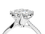 White gold Asscher Solitaire Twist Band with Pavé Diamonds and Four-Prong Setting_78