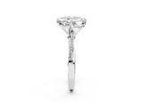 White gold Asscher Solitaire Twist Band with Pavé Diamonds and Four-Prong Setting_79