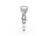 White gold Asscher Solitaire Twist Band with Pavé Setting and Four-Prong Setting_8