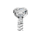 White gold Asscher Solitaire Twisted Band Prong Set Engagement Ring_57
