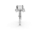 White gold Asscher Solitaire Twisted Band Scroll Prong Ring_5