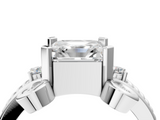 White gold Asscher Solitaire Twisted Band Scroll Prong Ring_7