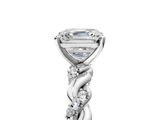 White gold Asscher Solitaire Twisted Band with Pavé Accents and Four-Prong Setting_59