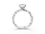 White gold Asscher Solitaire Twisted Band with Pavé Accents and Four-Prong Setting_66