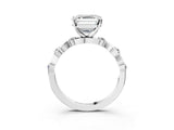 White gold Asscher Solitaire Twisted Band with Prong Setting 3
