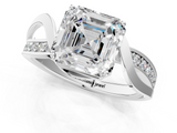 White gold Asscher Solitaire Twisted Band with Prong Setting_22