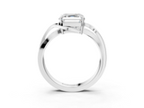 White gold Asscher Solitaire Twisted Band with Prong Setting_24