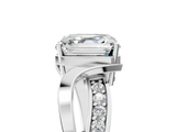 White gold Asscher Solitaire Twisted Band with Prong Setting_26