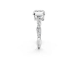 White gold Asscher Solitaire Twisted Pave Diamond Ring with Four-Prong Setting_14
