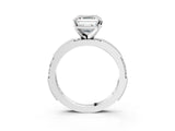White gold Asscher Solitaire with Pavé Band and Four-Prong Setting_55