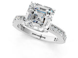 White gold Asscher Solitaire with Pavé Band and Four-Prong Setting_55