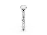 White gold Asscher Solitaire with Pavé Band and Four-Prong Setting_56