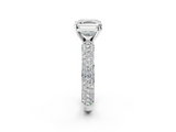 White gold Asscher Solitaire with Pave Band and Four-Prong Setting_25