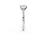 White gold Asscher Solitaire with Side Baguettes and Channel Set Band_9