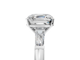 White gold Asscher Solitaire with Tapered Baguette Side Stones on a Classic Band with Four-Prong Setting_12