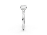 White gold Asscher Solitaire with Tapered Baguette Side Stones on a Classic Band with Four-Prong Setting_9