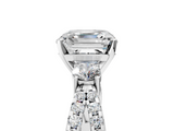 White gold Asscher Three-Stone Diamond Ring with Pavé Split Shank and Four-Prong Setting_35