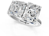 White gold Asscher and Emerald Cut Toi Moi Ring with Prong Setting_53