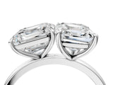 White gold Asscher and Emerald Cut Toi Moi Ring with Prong Setting_56