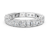 White gold Asscher cut diamond Eternity Band with Shared Prong Setting_29