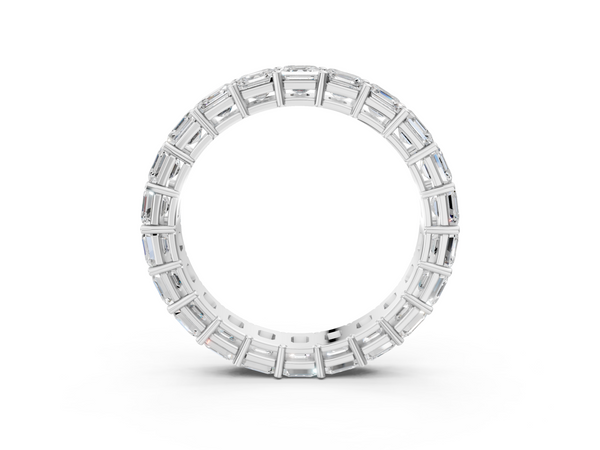 White gold Asscher cut diamond Eternity Band with Shared Prong Setting