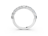 White gold Asscher cut diamond Half Eternity Band with Shared Prong Setting_16