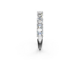 White gold Asscher cut diamond Half Eternity Band with Shared Prong Setting_18