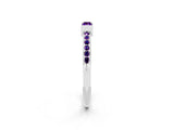 White gold Baguette Amethyst Pavé Band with Bar Setting_8