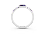 White gold Baguette Amethyst Pavé Band with Bar Setting_9