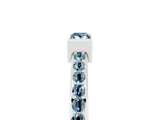 Silver 0.58 Carat Baguette Aquamarine Pavé Band with Bar Setting