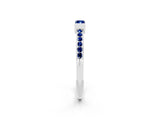 White gold Baguette Blue Sapphire Pavé Band with Bar Setting_8