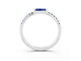 White gold Baguette Blue Sapphire Pavé Band with Bar Setting_9