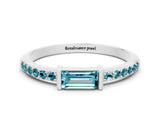 White gold Baguette Blue Topaz Pavé Band with Bar Setting_6