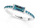 White gold Baguette Blue Topaz Pavé Band with Bar Setting_7
