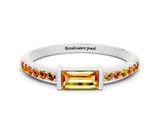 White gold Baguette Citrine Pavé Band with Bar Setting_6