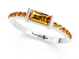 White gold Baguette Citrine Pavé Band with Bar Setting_7