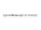 White gold Baguette Cut Diamond Bar Set Tennis Bracelet_8