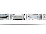 White gold Baguette Cut Diamond Bar Set Tennis Bracelet_9