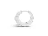 Silver 1.10 Carat E-F VVS-VS Baguette Diamond Graduated Channel Set Hoop Earrings