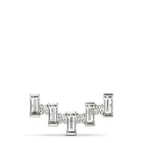 White gold Baguette Diamond Bar Pendant with Prong Setting 1