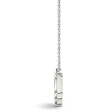 White gold Baguette Diamond Bar Pendant with Prong Setting 2