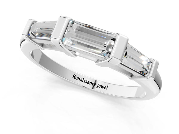 Platinum Baguette Diamond Channel Set White Gold Band