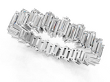 White gold Baguette Diamond Full Eternity Ring with Prong Setting_18