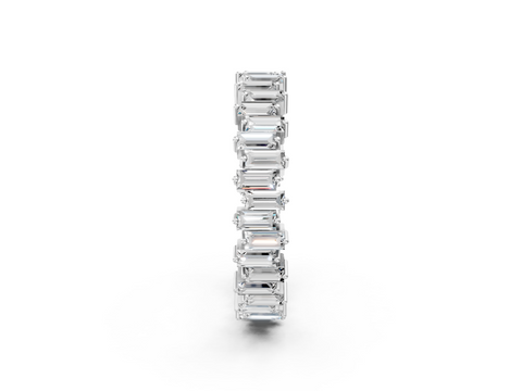 White gold Baguette Diamond Full Eternity Ring with Prong Setting_19