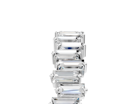 White gold Baguette Diamond Full Eternity Ring with Prong Setting_22