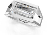 White gold Baguette Diamond Geometric Solitaire Ring_1