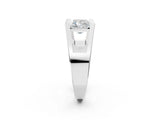 White gold Baguette Diamond Geometric Solitaire Ring_2