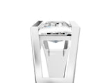 White gold Baguette Diamond Geometric Solitaire Ring_5