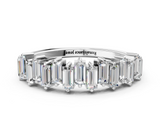 White gold Baguette Diamond Half Eternity Ring with Prong Setting_68